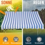 Užspaudžiama markizė su rankena ir reguliuojamu aukščiu