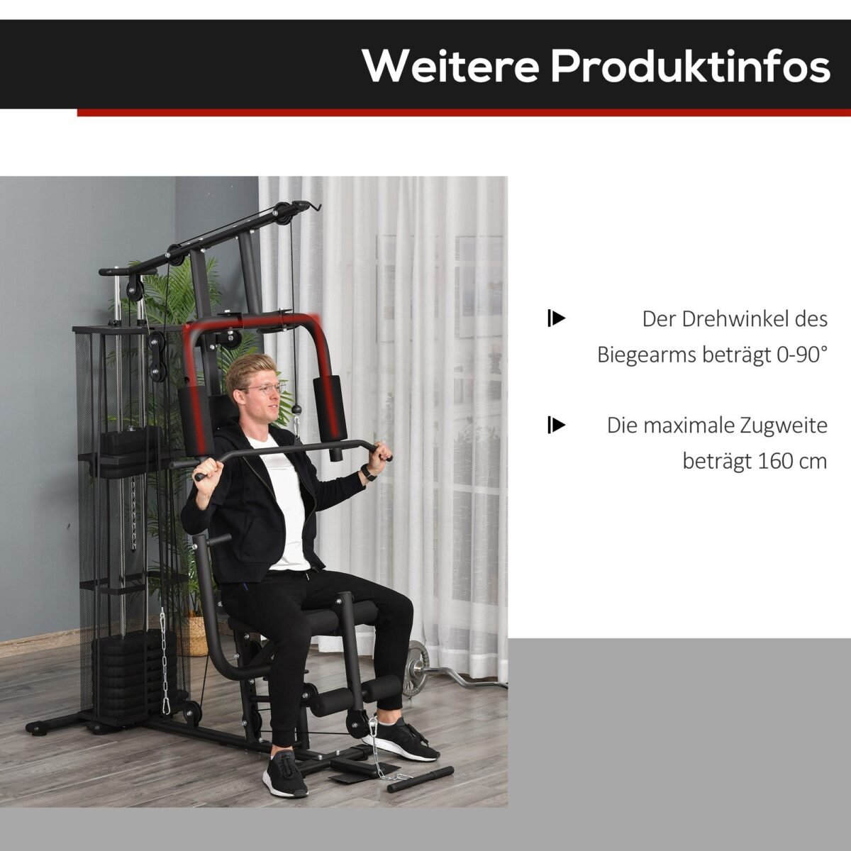 Daugiafunkcinė jėgos stotis su treniruočių priedais