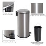 30 l pedalinis šiukšlių kibiras su išimamu vidiniu kibiru