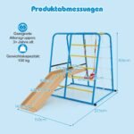 Vidinė žaidimų aikštelė su čiuožykla sūpynėmis ir kopimo traversa (Mėlyna)