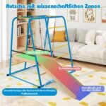 Vidinė žaidimų aikštelė su čiuožykla sūpynėmis ir kopimo traversa (Mėlyna)