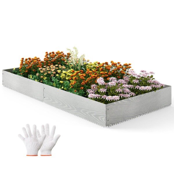 Metalinė sodo kraštinė 6 dalių 600 cm (Sidabrinė)