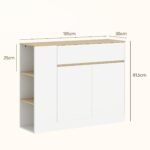 Komoda su stalčiumi, uždara spintele, 3 atvirais skyriais ir reguliuojamo aukščio lentyna