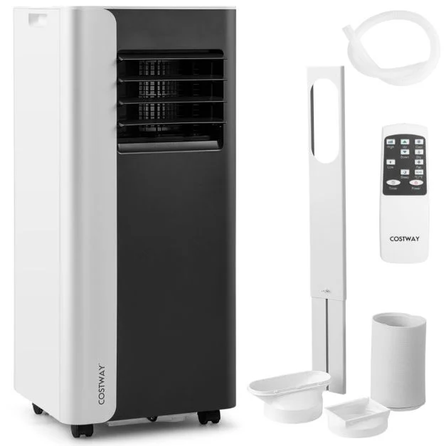 7000BTU mobile Klimaanlage 3-in-1 Kühlgerät mit Ventilator & Luftentfeuchter für Räume bis zu 28㎡ Schwarz Nešiojamas oro kondicionierius 7000 BTU su vėdinimo ir drėgmės šalinimo funkcija iki 28㎡ (Juoda)