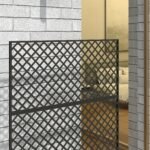 Lauko erdvės daliklis su grotelėmis, metalinis atitvaras, 122x45x198 cm