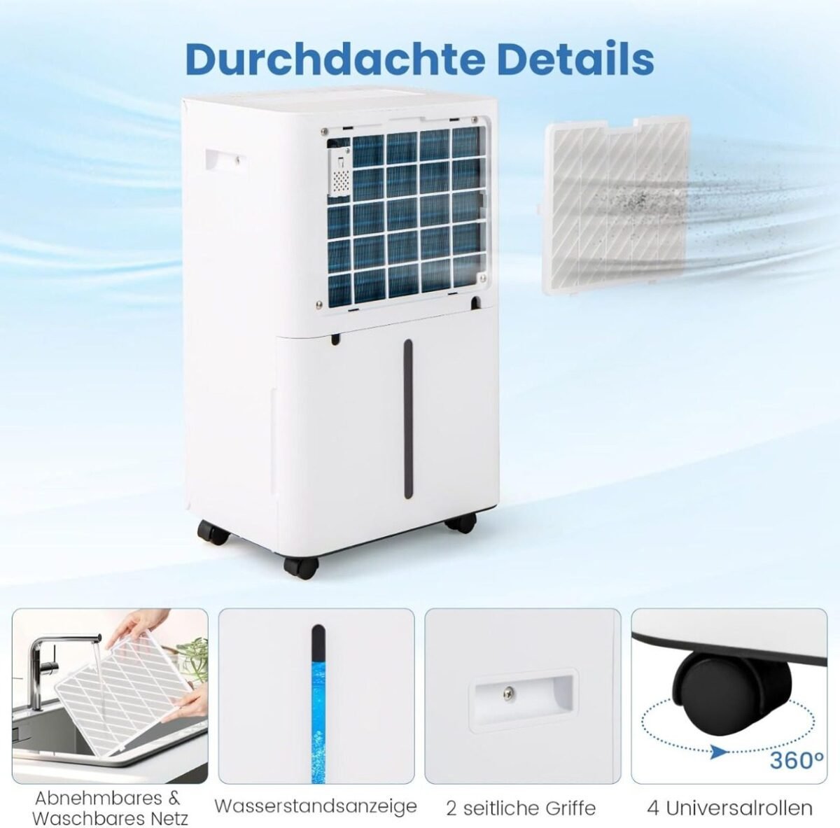 Elektrinis oro sausintuvas su 25 5 l talpa ir 25 m² dengiamuoju plotu (Balta)