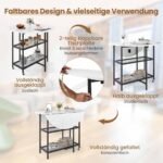 Sulenkiama valgomojo stalas su stalviršiu imituojančiu marmurą (Balta)