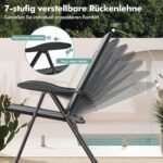 Sulankstomas lauko kėdžių komplektas su reguliuojamu atlošu (Pilka)