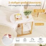 C formos staliukas su stalviršiu ir apatine lentyna (Balta)