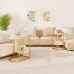 C formos staliukas su stalviršiu ir apatine lentyna (Balta)