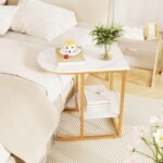 C formos staliukas su stalviršiu ir apatine lentyna (Balta)