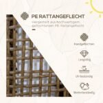 Saulės energijos pastatomas lauko šviestuvas su ratanų imitacija