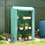 Mini šiltnamis su trijų lygių lentynomis ir UV spinduliams atspariu uždangalu