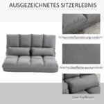 Grindų sofa-lova su reguliuojamu atlošu ir galvos atrama