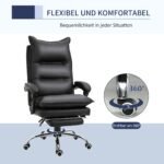 Ergonominė biuro kėdė su kojų atrama ir reguliuojamu atlošu