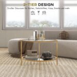 Modernaus dizaino pagalbinis staliukas su dviem lentynomis