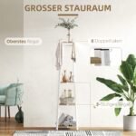 Trapecinio dizaino kabykla drabužiams su trijų lygių lentyna