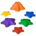 6 vaikiški balansavimo akmenys, neslystantys ir sudedami