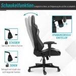 Ergonominė žaidimų ir biuro kėdė su 160° atlošimu ir atramomis