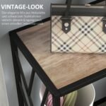 Industrinio stiliaus konsolinis staliukas su tvirtu metaliniu rėmu