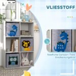 Vaikų laikymo spintelė su 6 skyriais, 3 stalčiais ir apsauga nuo apvirtimo
