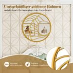 Dekoratyvinis apvalus sieninis veidrodis auksiniu rėmu 80 cm (Auksinė)