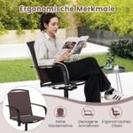 Sodo kėdės su 360° sukimosi funkcija (2 vnt.) (Ruda)