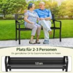 Metalinis sodo suoliukas 2–3 žmonėms (Juoda)