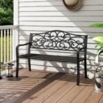 Metalinis sodo suoliukas 2–3 žmonėms (Juoda)