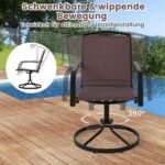 Sodo kėdės su 360° sukimosi funkcija (2 vnt.) (Ruda)