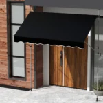 Reguliuojamo aukščio markizė be gręžimo su rankena 250 cm (Juoda)