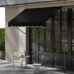 Reguliuojamo aukščio markizė be gręžimo su rankena 250 cm (Juoda)