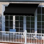 Reguliuojamo aukščio markizė be gręžimo su rankena 250 cm (Juoda)