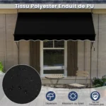 Reguliuojamo aukščio markizė be gręžimo su rankena 250 cm (Juoda)