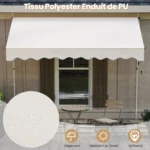 Reguliuojamo aukščio UV spinduliams atspari markizė su rankena 300 cm (Balta)