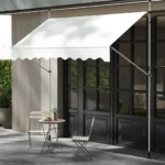 Reguliuojamo aukščio UV spinduliams atspari markizė su rankena 300 cm (Balta)