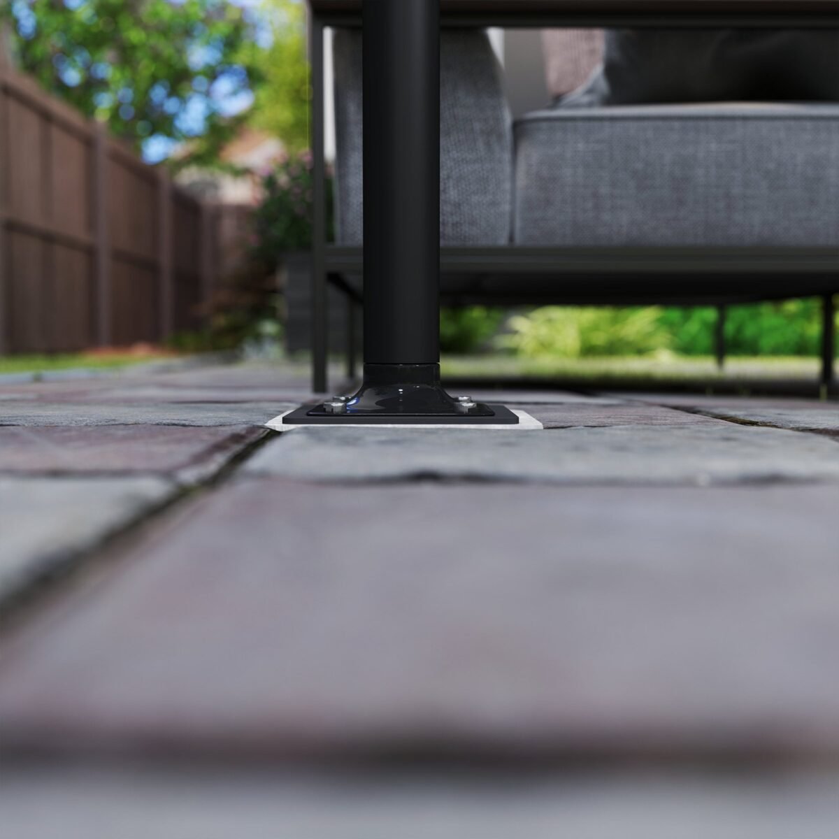 Įbetonuojamas metalinis skėčio stovas