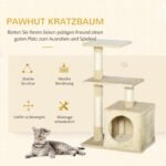 Kačių medis su minkštu guoliu ir integruotu žaislu