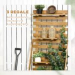 Pakelta lysvė su integruota vijoklinių augalų atrama ir 3 lentynėlėmis
