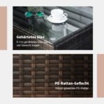 Poliratano pagalbinis staliukas su grūdinto stiklo stalviršiu