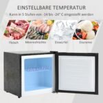 35 l talpos mini šaldiklis su 5 lygių temperatūros reguliavimu