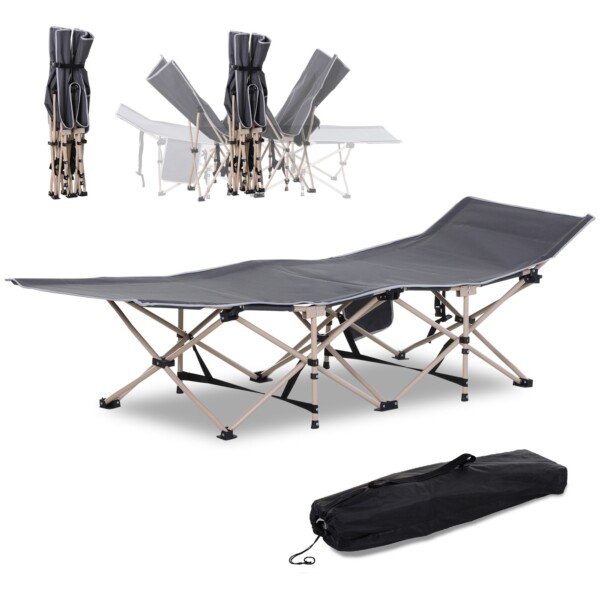 Sulankstoma drėgmei atspari stovyklavimo lova su transportavimo krepšiu