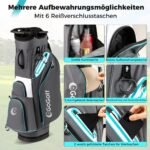 Lengvas golfo lazdų krepšys su 14 skyrių (Pilka)