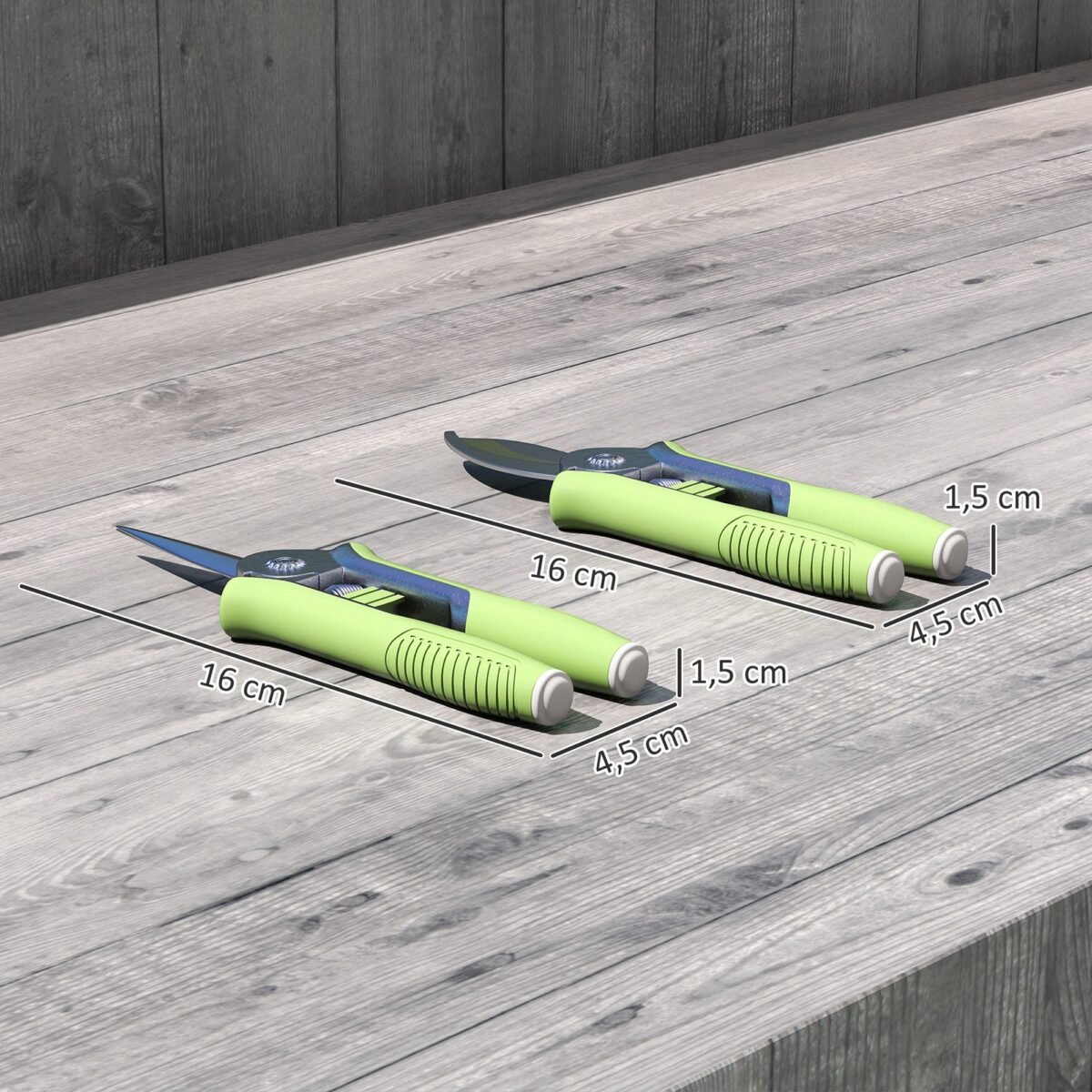 Dviejų dalių nerūdijančio plieno sodo genėjimo žirklių rinkinys