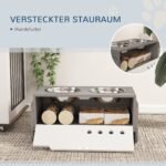 Reguliuojamo aukščio šunų šėrimo stotelė su daiktadėže ir lėto valgymo kilimėliu