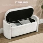 Prieškambario suoliukas su daiktadėže ir minkšta sėdyne 105 x 44 x 45,5 cm