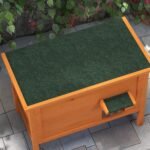 Lauko katės namelis su izoliacija ir atidaromu stogu