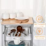 Universalus ratukinis vežimėlis su 4 ištraukiamais metaliniais krepšiais