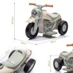 Vaikiškas elektrinis triratis motociklas su muzika ir burbulų funkcija