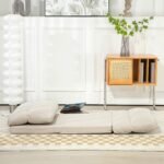 Transformuojama sulankstoma grindų kėdė su reguliuojamu atlošu